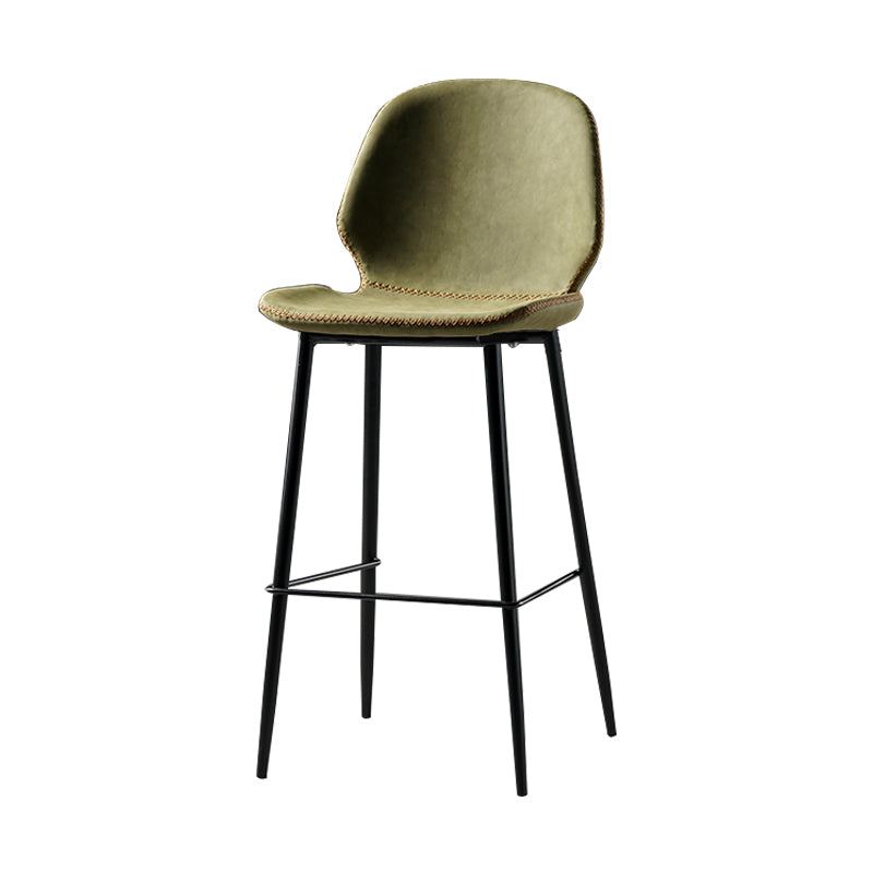 Industrial Leather Distressed Quilted Barstool Low Back Indoor Tall Stool Green 1 Piece Counter Stool(26"H) Clearhalo 'Bar Furniture' 'Bar Stools' 'bar_stools' 'furn' 'furn_bar_stools' 'furniture_bar_stools' 'Kitchen & Dining Furniture' 'kitchen&dining_furn' 'kitchen' 'kitchen_furn' Furniture' 4330149