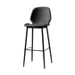 Industrial Leather Distressed Quilted Barstool Low Back Indoor Tall Stool Dark Gray-Black 1 Piece Bar Stool(30"H) Clearhalo 'Bar Furniture' 'Bar Stools' 'bar_stools' 'furn' 'furn_bar_stools' 'furniture_bar_stools' 'Kitchen & Dining Furniture' 'kitchen&dining_furn' 'kitchen' 'kitchen_furn' Furniture' 4330157