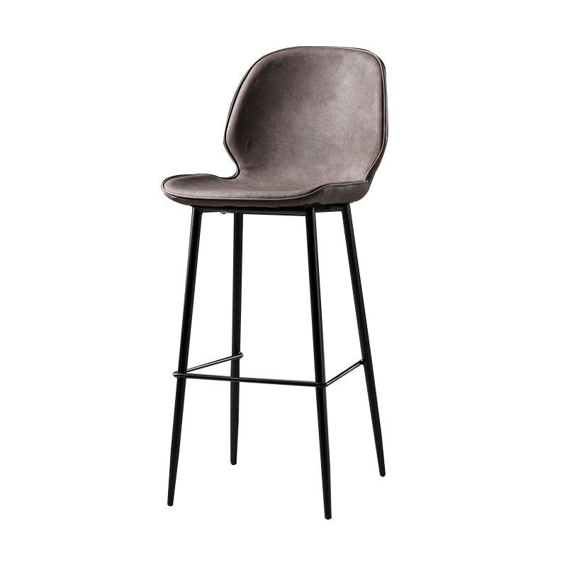 Industrial Leather Distressed Quilted Barstool Low Back Indoor Tall Stool Dark Brown 1 Piece Bar Stool(30"H) Clearhalo 'Bar Furniture' 'Bar Stools' 'bar_stools' 'furn' 'furn_bar_stools' 'furniture_bar_stools' 'Kitchen & Dining Furniture' 'kitchen&dining_furn' 'kitchen' 'kitchen_furn' Furniture' 4330160