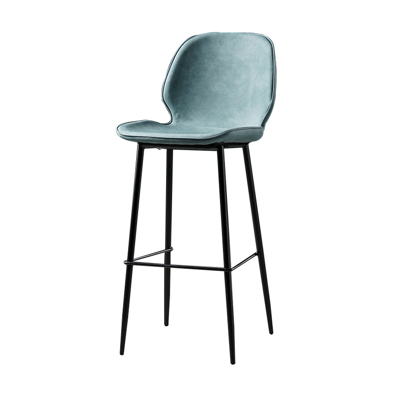 Industrial Leather Distressed Quilted Barstool Low Back Indoor Tall Stool Blue 1 Piece Bar Stool(30"H) Clearhalo 'Bar Furniture' 'Bar Stools' 'bar_stools' 'furn' 'furn_bar_stools' 'furniture_bar_stools' 'Kitchen & Dining Furniture' 'kitchen&dining_furn' 'kitchen' 'kitchen_furn' Furniture' 4330163