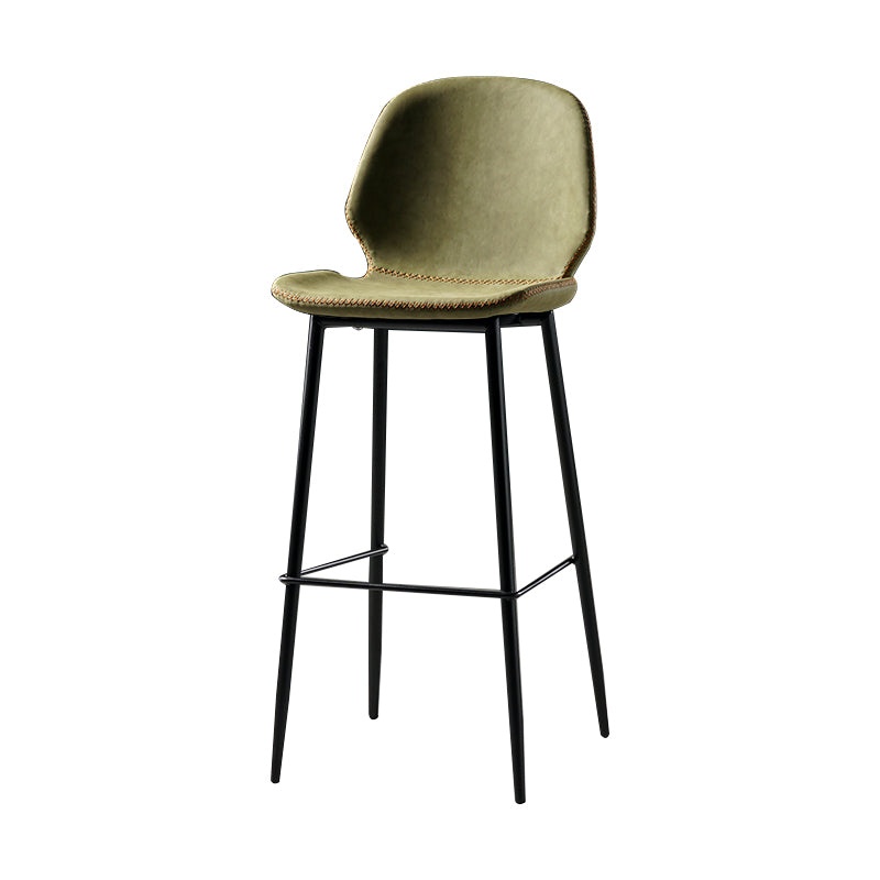 Industrial Leather Distressed Quilted Barstool Low Back Indoor Tall Stool Green 1 Piece Bar Stool(30"H) Clearhalo 'Bar Furniture' 'Bar Stools' 'bar_stools' 'furn' 'furn_bar_stools' 'furniture_bar_stools' 'Kitchen & Dining Furniture' 'kitchen&dining_furn' 'kitchen' 'kitchen_furn' Furniture' 4330164