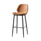 Industrial Leather Distressed Quilted Barstool Low Back Indoor Tall Stool Orange 1 Piece Bar Stool(30"H) Clearhalo 'Bar Furniture' 'Bar Stools' 'bar_stools' 'furn' 'furn_bar_stools' 'furniture_bar_stools' 'Kitchen & Dining Furniture' 'kitchen&dining_furn' 'kitchen' 'kitchen_furn' Furniture' 4330165