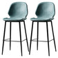 Industrial Leather Distressed Quilted Barstool Low Back Indoor Tall Stool Lake Blue 2 Piece Set Counter Stool(26"H) Clearhalo 'Bar Furniture' 'Bar Stools' 'bar_stools' 'furn' 'furn_bar_stools' 'furniture_bar_stools' 'Kitchen & Dining Furniture' 'kitchen&dining_furn' 'kitchen' 'kitchen_furn' Furniture' 4330167