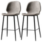 Industrial Leather Distressed Quilted Barstool Low Back Indoor Tall Stool Light Gray-White 2 Piece Set Counter Stool(26"H) Clearhalo 'Bar Furniture' 'Bar Stools' 'bar_stools' 'furn' 'furn_bar_stools' 'furniture_bar_stools' 'Kitchen & Dining Furniture' 'kitchen&dining_furn' 'kitchen' 'kitchen_furn' Furniture' 4330172