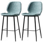 Industrial Leather Distressed Quilted Barstool Low Back Indoor Tall Stool Blue 2 Piece Set Counter Stool(26"H) Clearhalo 'Bar Furniture' 'Bar Stools' 'bar_stools' 'furn' 'furn_bar_stools' 'furniture_bar_stools' 'Kitchen & Dining Furniture' 'kitchen&dining_furn' 'kitchen' 'kitchen_furn' Furniture' 4330174