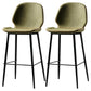 Industrial Leather Distressed Quilted Barstool Low Back Indoor Tall Stool Green 2 Piece Set Counter Stool(26"H) Clearhalo 'Bar Furniture' 'Bar Stools' 'bar_stools' 'furn' 'furn_bar_stools' 'furniture_bar_stools' 'Kitchen & Dining Furniture' 'kitchen&dining_furn' 'kitchen' 'kitchen_furn' Furniture' 4330175