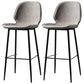 Industrial Leather Distressed Quilted Barstool Low Back Indoor Tall Stool Light Gray 2 Piece Set Bar Stool(30"H) Clearhalo 'Bar Furniture' 'Bar Stools' 'bar_stools' 'furn' 'furn_bar_stools' 'furniture_bar_stools' 'Kitchen & Dining Furniture' 'kitchen&dining_furn' 'kitchen' 'kitchen_furn' Furniture' 4330181
