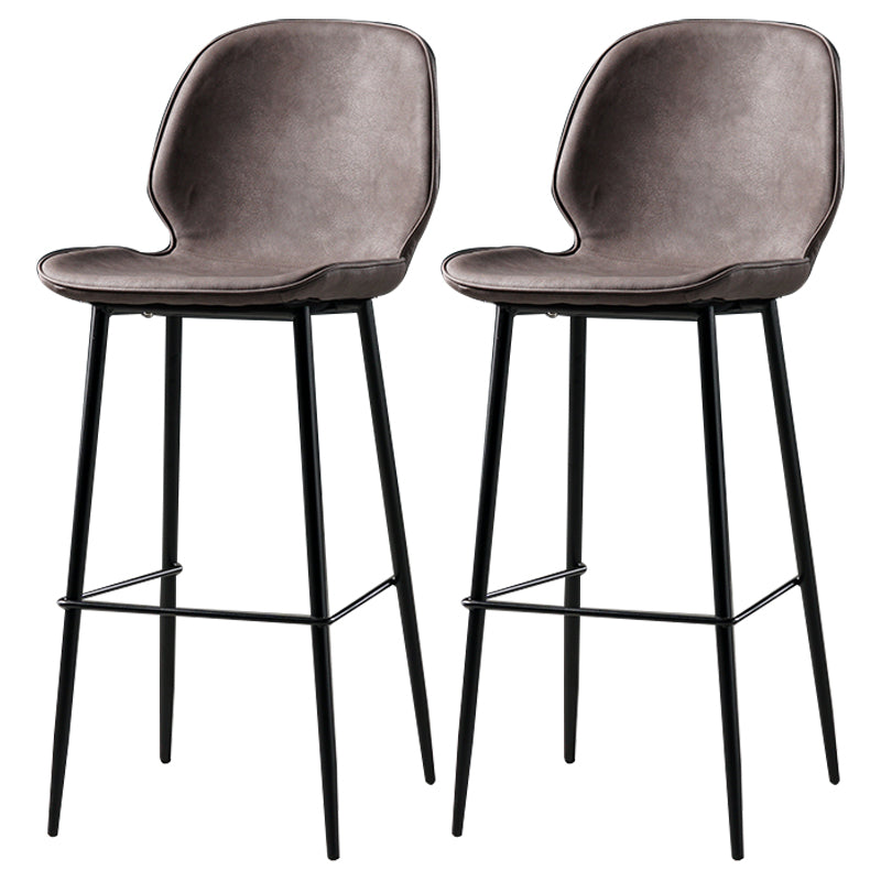Industrial Leather Distressed Quilted Barstool Low Back Indoor Tall Stool Dark Brown 2 Piece Set Bar Stool(30"H) Clearhalo 'Bar Furniture' 'Bar Stools' 'bar_stools' 'furn' 'furn_bar_stools' 'furniture_bar_stools' 'Kitchen & Dining Furniture' 'kitchen&dining_furn' 'kitchen' 'kitchen_furn' Furniture' 4330182