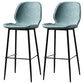 Industrial Leather Distressed Quilted Barstool Low Back Indoor Tall Stool Blue 2 Piece Set Bar Stool(30"H) Clearhalo 'Bar Furniture' 'Bar Stools' 'bar_stools' 'furn' 'furn_bar_stools' 'furniture_bar_stools' 'Kitchen & Dining Furniture' 'kitchen&dining_furn' 'kitchen' 'kitchen_furn' Furniture' 4330185