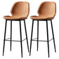 Industrial Leather Distressed Quilted Barstool Low Back Indoor Tall Stool Orange 2 Piece Set Bar Stool(30"H) Clearhalo 'Bar Furniture' 'Bar Stools' 'bar_stools' 'furn' 'furn_bar_stools' 'furniture_bar_stools' 'Kitchen & Dining Furniture' 'kitchen&dining_furn' 'kitchen' 'kitchen_furn' Furniture' 4330187