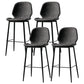 Industrial Leather Distressed Quilted Barstool Low Back Indoor Tall Stool Dark Gray-Black 4 Piece Set Counter Stool(26"H) Clearhalo 'Bar Furniture' 'Bar Stools' 'bar_stools' 'furn' 'furn_bar_stools' 'furniture_bar_stools' 'Kitchen & Dining Furniture' 'kitchen&dining_furn' 'kitchen' 'kitchen_furn' Furniture' 4330190