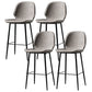 Industrial Leather Distressed Quilted Barstool Low Back Indoor Tall Stool Light Gray 4 Piece Set Counter Stool(26"H) Clearhalo 'Bar Furniture' 'Bar Stools' 'bar_stools' 'furn' 'furn_bar_stools' 'furniture_bar_stools' 'Kitchen & Dining Furniture' 'kitchen&dining_furn' 'kitchen' 'kitchen_furn' Furniture' 4330192