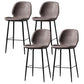 Industrial Leather Distressed Quilted Barstool Low Back Indoor Tall Stool Dark Brown 4 Piece Set Counter Stool(26"H) Clearhalo 'Bar Furniture' 'Bar Stools' 'bar_stools' 'furn' 'furn_bar_stools' 'furniture_bar_stools' 'Kitchen & Dining Furniture' 'kitchen&dining_furn' 'kitchen' 'kitchen_furn' Furniture' 4330193