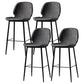 Industrial Leather Distressed Quilted Barstool Low Back Indoor Tall Stool Dark Gray 4 Piece Set Counter Stool(26"H) Clearhalo 'Bar Furniture' 'Bar Stools' 'bar_stools' 'furn' 'furn_bar_stools' 'furniture_bar_stools' 'Kitchen & Dining Furniture' 'kitchen&dining_furn' 'kitchen' 'kitchen_furn' Furniture' 4330195