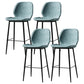 Industrial Leather Distressed Quilted Barstool Low Back Indoor Tall Stool Blue 4 Piece Set Counter Stool(26"H) Clearhalo 'Bar Furniture' 'Bar Stools' 'bar_stools' 'furn' 'furn_bar_stools' 'furniture_bar_stools' 'Kitchen & Dining Furniture' 'kitchen&dining_furn' 'kitchen' 'kitchen_furn' Furniture' 4330196