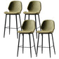Industrial Leather Distressed Quilted Barstool Low Back Indoor Tall Stool Green 4 Piece Set Counter Stool(26"H) Clearhalo 'Bar Furniture' 'Bar Stools' 'bar_stools' 'furn' 'furn_bar_stools' 'furniture_bar_stools' 'Kitchen & Dining Furniture' 'kitchen&dining_furn' 'kitchen' 'kitchen_furn' Furniture' 4330197