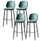 Industrial Leather Distressed Quilted Barstool Low Back Indoor Tall Stool Lake Blue 4 Piece Set Bar Stool(30"H) Clearhalo 'Bar Furniture' 'Bar Stools' 'bar_stools' 'furn' 'furn_bar_stools' 'furniture_bar_stools' 'Kitchen & Dining Furniture' 'kitchen&dining_furn' 'kitchen' 'kitchen_furn' Furniture' 4330200