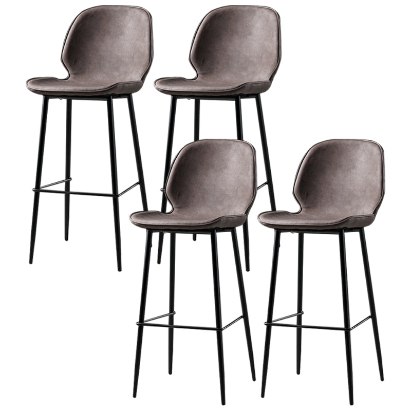 Industrial Leather Distressed Quilted Barstool Low Back Indoor Tall Stool Dark Brown 4 Piece Set Bar Stool(30"H) Clearhalo 'Bar Furniture' 'Bar Stools' 'bar_stools' 'furn' 'furn_bar_stools' 'furniture_bar_stools' 'Kitchen & Dining Furniture' 'kitchen&dining_furn' 'kitchen' 'kitchen_furn' Furniture' 4330204