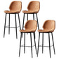 Industrial Leather Distressed Quilted Barstool Low Back Indoor Tall Stool Orange 4 Piece Set Bar Stool(30"H) Clearhalo 'Bar Furniture' 'Bar Stools' 'bar_stools' 'furn' 'furn_bar_stools' 'furniture_bar_stools' 'Kitchen & Dining Furniture' 'kitchen&dining_furn' 'kitchen' 'kitchen_furn' Furniture' 4330209