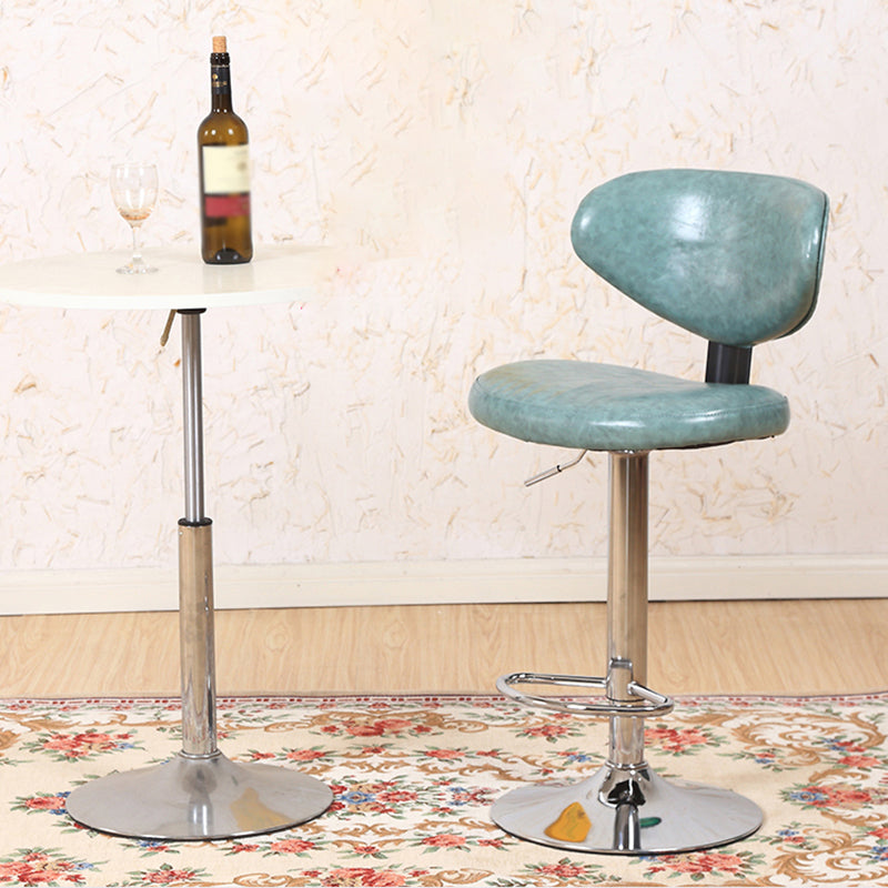 Scandinavian Adjustable Height Leather Counter Stools Swivel Silver Low Back Bar Stools Clearhalo 'Bar Furniture' 'Bar Stools' 'bar_stools' 'furn' 'furn_bar_stools' 'furniture_bar_stools' 'Kitchen & Dining Furniture' 'kitchen&dining_furn' 'kitchen' 'kitchen_furn' Furniture' 4330217