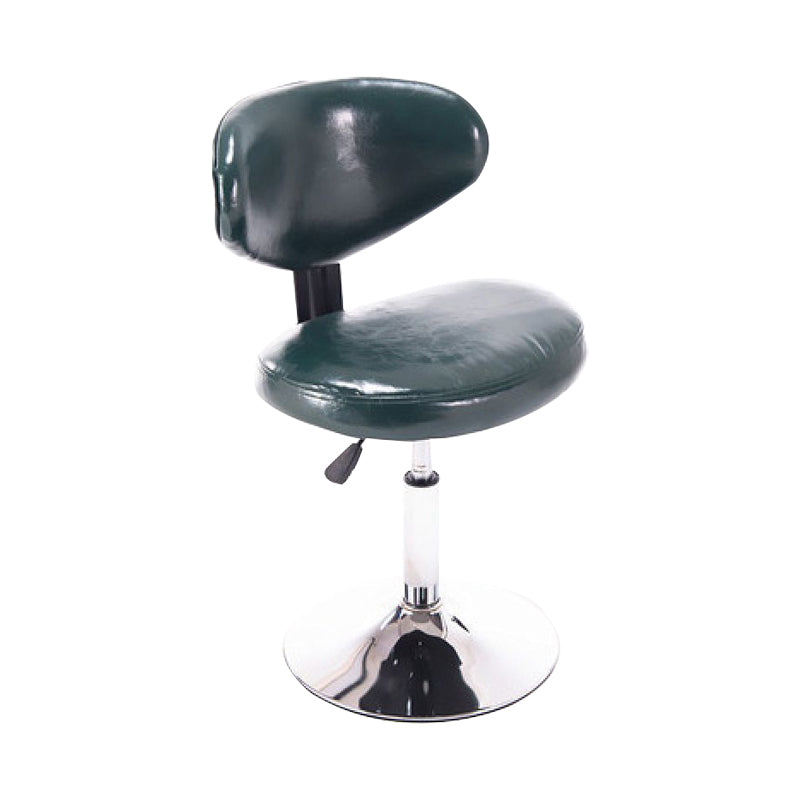 Scandinavian Adjustable Height Leather Counter Stools Swivel Silver Low Back Bar Stools Blackish Green 1 Piece Clearhalo 'Bar Furniture' 'Bar Stools' 'bar_stools' 'furn' 'furn_bar_stools' 'furniture_bar_stools' 'Kitchen & Dining Furniture' 'kitchen&dining_furn' 'kitchen' 'kitchen_furn' Furniture' 4330218