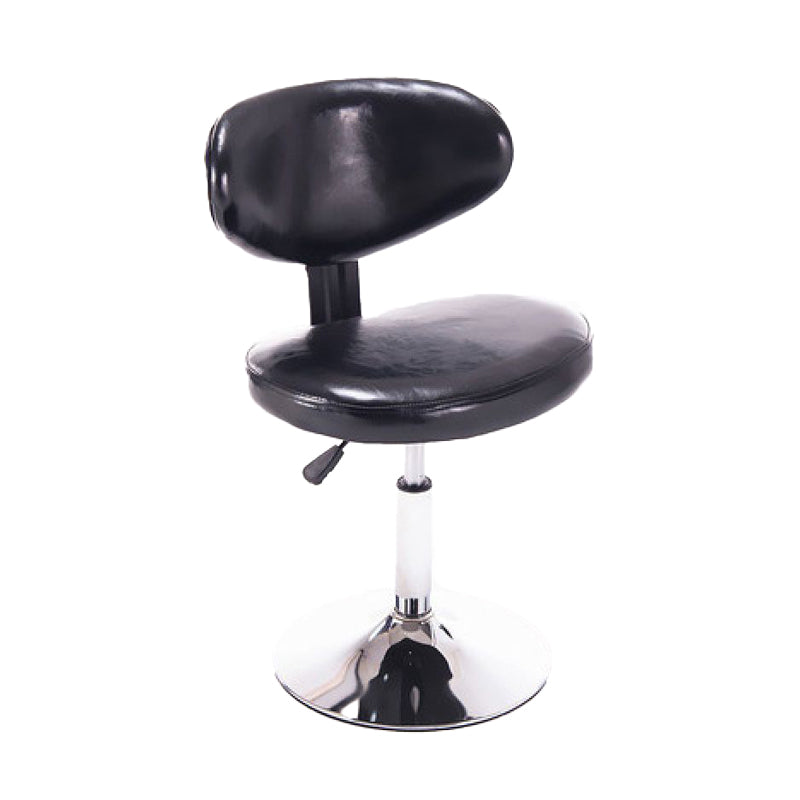 Scandinavian Adjustable Height Leather Counter Stools Swivel Silver Low Back Bar Stools Black 1 Piece Clearhalo 'Bar Furniture' 'Bar Stools' 'bar_stools' 'furn' 'furn_bar_stools' 'furniture_bar_stools' 'Kitchen & Dining Furniture' 'kitchen&dining_furn' 'kitchen' 'kitchen_furn' Furniture' 4330221