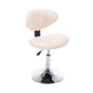 Scandinavian Adjustable Height Leather Counter Stools Swivel Silver Low Back Bar Stools White 1 Piece Clearhalo 'Bar Furniture' 'Bar Stools' 'bar_stools' 'furn' 'furn_bar_stools' 'furniture_bar_stools' 'Kitchen & Dining Furniture' 'kitchen&dining_furn' 'kitchen' 'kitchen_furn' Furniture' 4330224