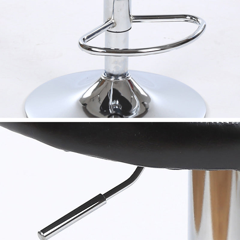 Scandinavian Adjustable Height Leather Counter Stools Swivel Silver Low Back Bar Stools Clearhalo 'Bar Furniture' 'Bar Stools' 'bar_stools' 'furn' 'furn_bar_stools' 'furniture_bar_stools' 'Kitchen & Dining Furniture' 'kitchen&dining_furn' 'kitchen' 'kitchen_furn' Furniture' 4330227