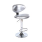 Scandinavian Adjustable Height Leather Counter Stools Swivel Silver Low Back Bar Stools Silver 1 Piece Clearhalo 'Bar Furniture' 'Bar Stools' 'bar_stools' 'furn' 'furn_bar_stools' 'furniture_bar_stools' 'Kitchen & Dining Furniture' 'kitchen&dining_furn' 'kitchen' 'kitchen_furn' Furniture' 4330228