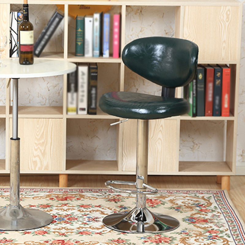 Scandinavian Adjustable Height Leather Counter Stools Swivel Silver Low Back Bar Stools Clearhalo 'Bar Furniture' 'Bar Stools' 'bar_stools' 'furn' 'furn_bar_stools' 'furniture_bar_stools' 'Kitchen & Dining Furniture' 'kitchen&dining_furn' 'kitchen' 'kitchen_furn' Furniture' 4330229