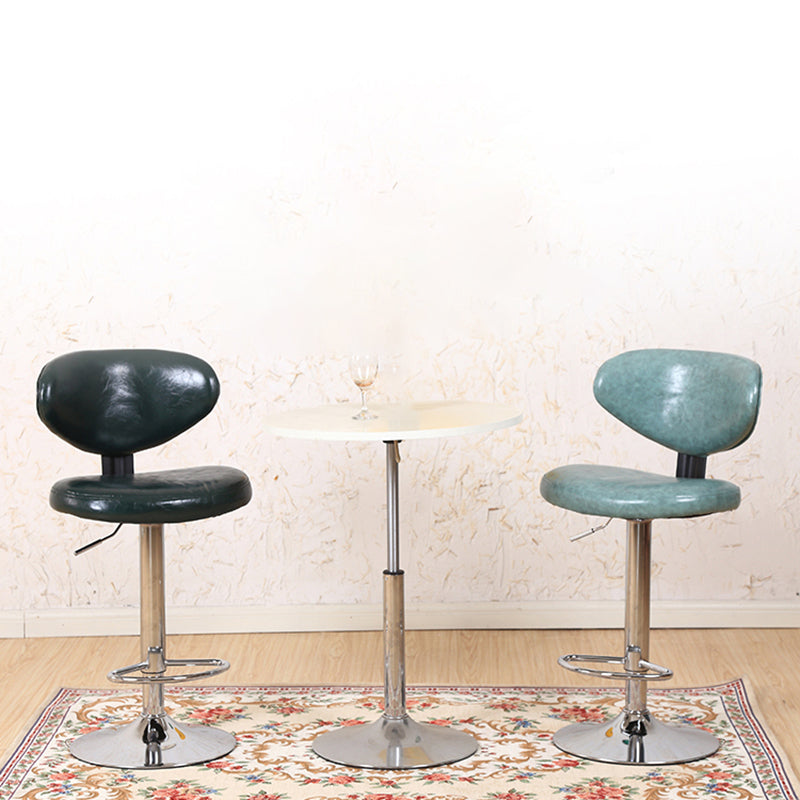 Scandinavian Adjustable Height Leather Counter Stools Swivel Silver Low Back Bar Stools Clearhalo 'Bar Furniture' 'Bar Stools' 'bar_stools' 'furn' 'furn_bar_stools' 'furniture_bar_stools' 'Kitchen & Dining Furniture' 'kitchen&dining_furn' 'kitchen' 'kitchen_furn' Furniture' 4330233