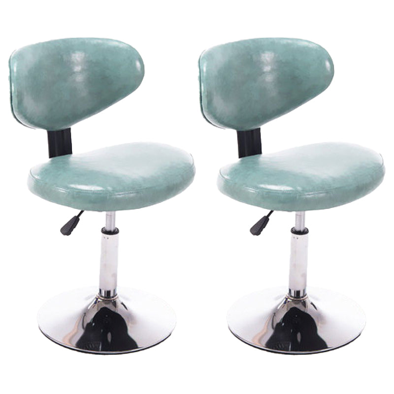 Scandinavian Adjustable Height Leather Counter Stools Swivel Silver Low Back Bar Stools Blue 2 Piece Set Clearhalo 'Bar Furniture' 'Bar Stools' 'bar_stools' 'furn' 'furn_bar_stools' 'furniture_bar_stools' 'Kitchen & Dining Furniture' 'kitchen&dining_furn' 'kitchen' 'kitchen_furn' Furniture' 4330234