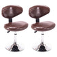 Scandinavian Adjustable Height Leather Counter Stools Swivel Silver Low Back Bar Stools Brown 2 Piece Set Clearhalo 'Bar Furniture' 'Bar Stools' 'bar_stools' 'furn' 'furn_bar_stools' 'furniture_bar_stools' 'Kitchen & Dining Furniture' 'kitchen&dining_furn' 'kitchen' 'kitchen_furn' Furniture' 4330236