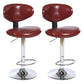 Scandinavian Adjustable Height Leather Counter Stools Swivel Silver Low Back Bar Stools Red 2 Piece Set Clearhalo 'Bar Furniture' 'Bar Stools' 'bar_stools' 'furn' 'furn_bar_stools' 'furniture_bar_stools' 'Kitchen & Dining Furniture' 'kitchen&dining_furn' 'kitchen' 'kitchen_furn' Furniture' 4330241