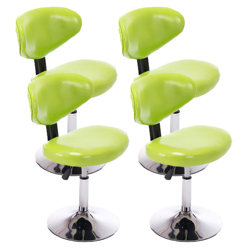 Scandinavian Adjustable Height Leather Counter Stools Swivel Silver Low Back Bar Stools Turquoise 4 Piece Set Clearhalo 'Bar Furniture' 'Bar Stools' 'bar_stools' 'furn' 'furn_bar_stools' 'furniture_bar_stools' 'Kitchen & Dining Furniture' 'kitchen&dining_furn' 'kitchen' 'kitchen_furn' Furniture' 4330242