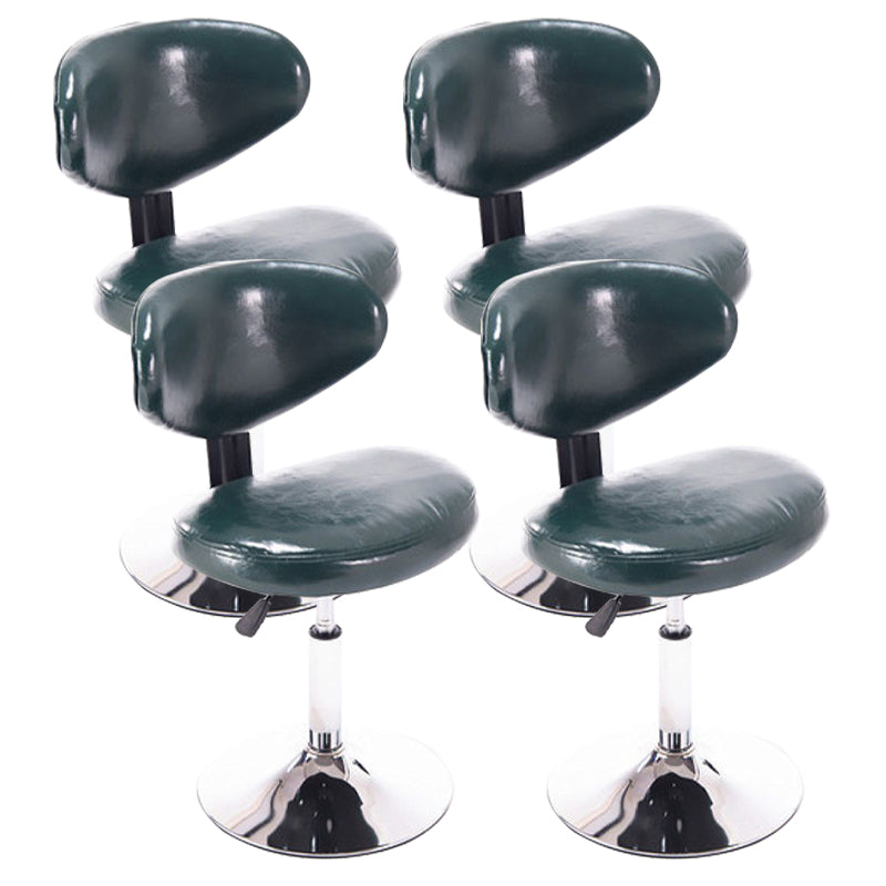 Scandinavian Adjustable Height Leather Counter Stools Swivel Silver Low Back Bar Stools Blackish Green 4 Piece Set Clearhalo 'Bar Furniture' 'Bar Stools' 'bar_stools' 'furn' 'furn_bar_stools' 'furniture_bar_stools' 'Kitchen & Dining Furniture' 'kitchen&dining_furn' 'kitchen' 'kitchen_furn' Furniture' 4330244