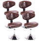 Scandinavian Adjustable Height Leather Counter Stools Swivel Silver Low Back Bar Stools Brown 4 Piece Set Clearhalo 'Bar Furniture' 'Bar Stools' 'bar_stools' 'furn' 'furn_bar_stools' 'furniture_bar_stools' 'Kitchen & Dining Furniture' 'kitchen&dining_furn' 'kitchen' 'kitchen_furn' Furniture' 4330245