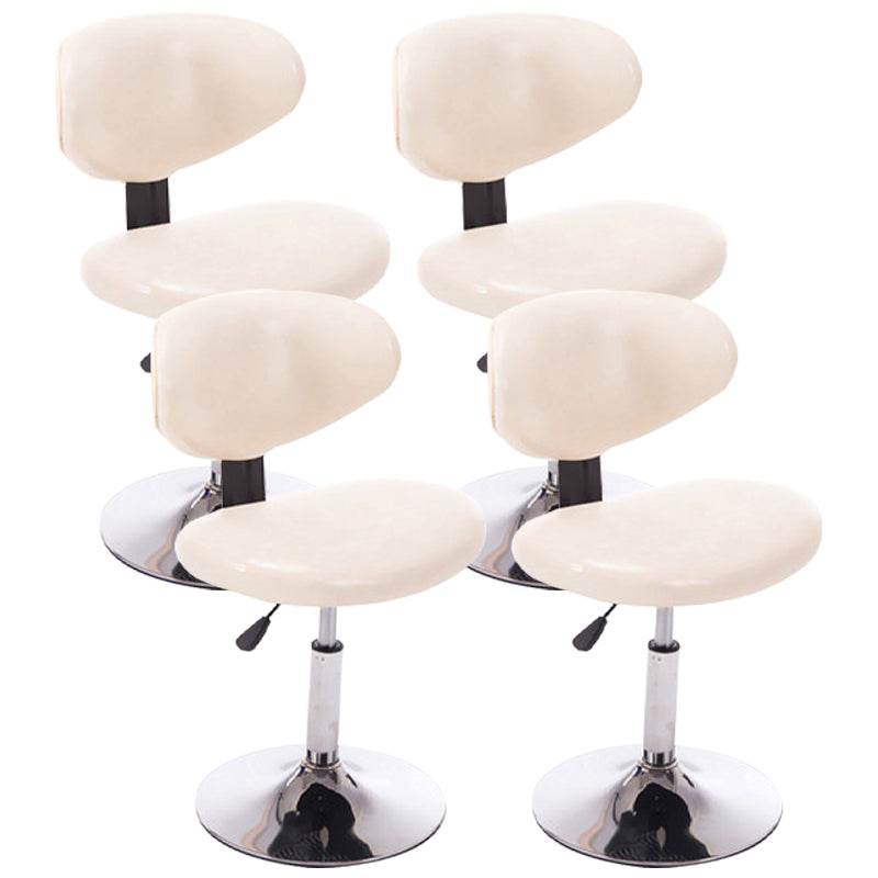 Scandinavian Adjustable Height Leather Counter Stools Swivel Silver Low Back Bar Stools White 4 Piece Set Clearhalo 'Bar Furniture' 'Bar Stools' 'bar_stools' 'furn' 'furn_bar_stools' 'furniture_bar_stools' 'Kitchen & Dining Furniture' 'kitchen&dining_furn' 'kitchen' 'kitchen_furn' Furniture' 4330247