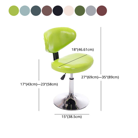 Scandinavian Adjustable Height Leather Counter Stools Swivel Silver Low Back Bar Stools Clearhalo 'Bar Furniture' 'Bar Stools' 'bar_stools' 'furn' 'furn_bar_stools' 'furniture_bar_stools' 'Kitchen & Dining Furniture' 'kitchen&dining_furn' 'kitchen' 'kitchen_furn' Furniture' 4330251