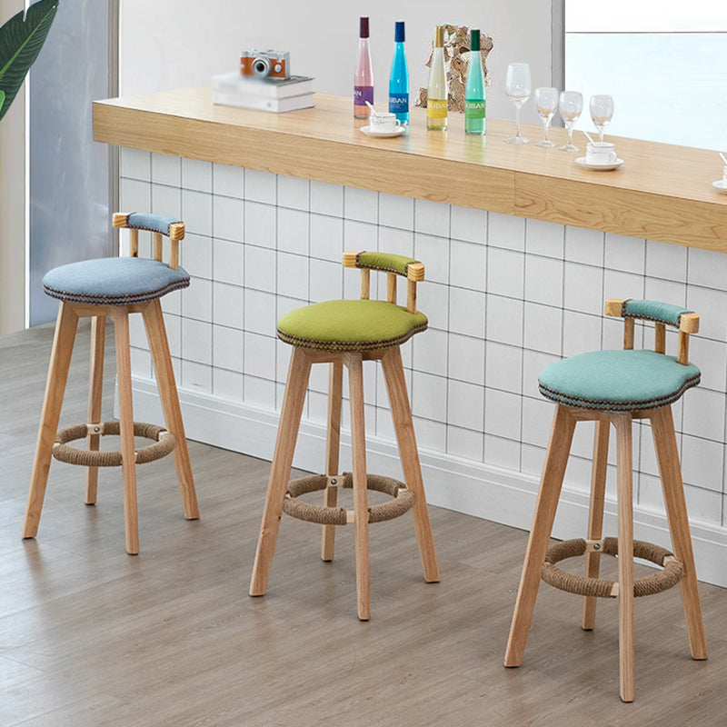 Scandinavian Natural Wood Counter Stools Low Back Bar Stools with Footrest Clearhalo 'Bar Furniture' 'Bar Stools' 'bar_stools' 'furn' 'furn_bar_stools' 'furniture_bar_stools' 'Kitchen & Dining Furniture' 'kitchen&dining_furn' 'kitchen' 'kitchen_furn' Furniture' 4330257