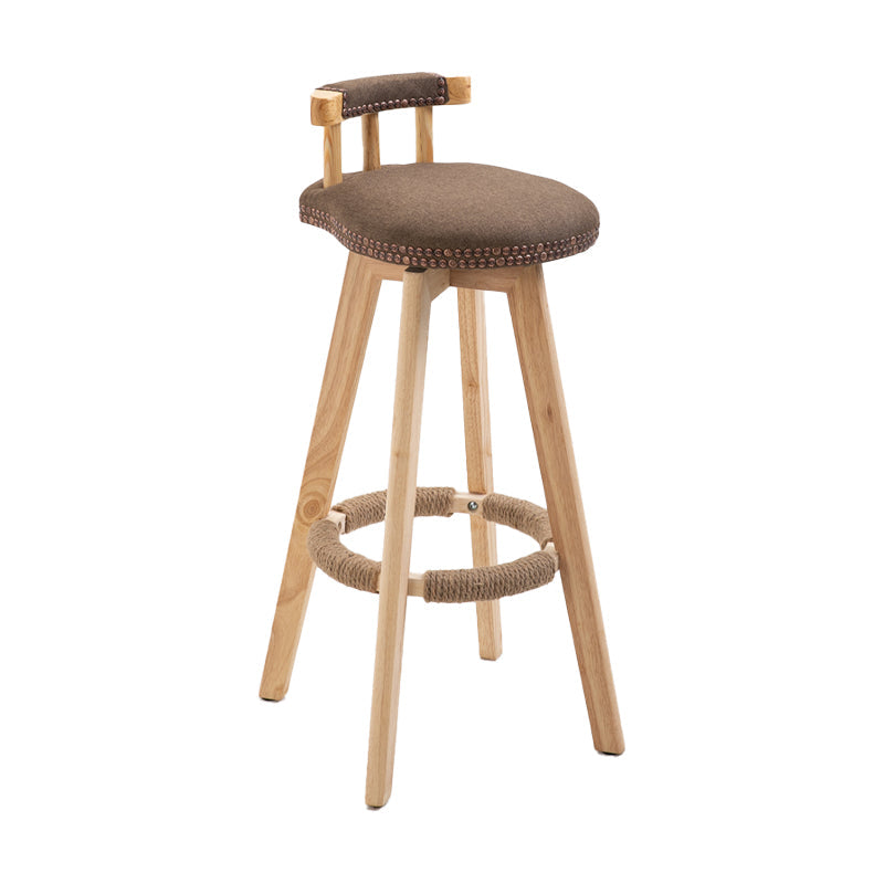 Scandinavian Natural Wood Counter Stools Low Back Bar Stools with Footrest Coffee 1 Piece Clearhalo 'Bar Furniture' 'Bar Stools' 'bar_stools' 'furn' 'furn_bar_stools' 'furniture_bar_stools' 'Kitchen & Dining Furniture' 'kitchen&dining_furn' 'kitchen' 'kitchen_furn' Furniture' 4330258