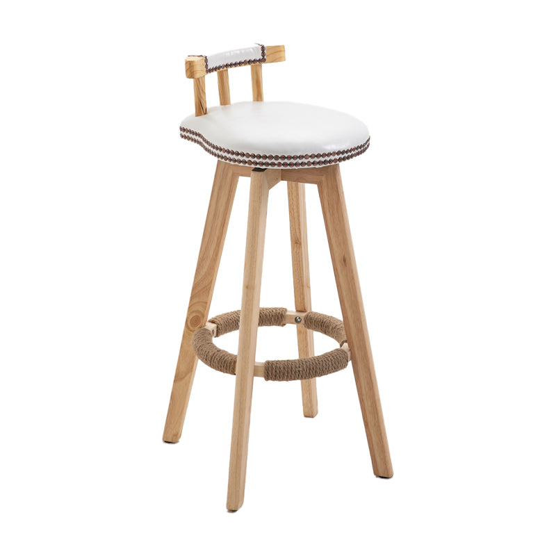 Scandinavian Natural Wood Counter Stools Low Back Bar Stools with Footrest Clearhalo 'Bar Furniture' 'Bar Stools' 'bar_stools' 'furn' 'furn_bar_stools' 'furniture_bar_stools' 'Kitchen & Dining Furniture' 'kitchen&dining_furn' 'kitchen' 'kitchen_furn' Furniture' 4330261