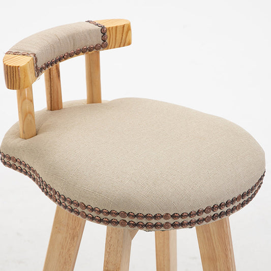 Scandinavian Natural Wood Counter Stools Low Back Bar Stools with Footrest Clearhalo 'Bar Furniture' 'Bar Stools' 'bar_stools' 'furn' 'furn_bar_stools' 'furniture_bar_stools' 'Kitchen & Dining Furniture' 'kitchen&dining_furn' 'kitchen' 'kitchen_furn' Furniture' 4330268