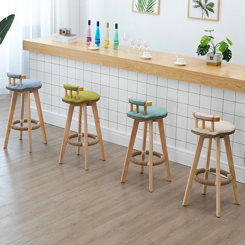 Scandinavian Natural Wood Counter Stools Low Back Bar Stools with Footrest Clearhalo 'Bar Furniture' 'Bar Stools' 'bar_stools' 'furn' 'furn_bar_stools' 'furniture_bar_stools' 'Kitchen & Dining Furniture' 'kitchen&dining_furn' 'kitchen' 'kitchen_furn' Furniture' 4330274
