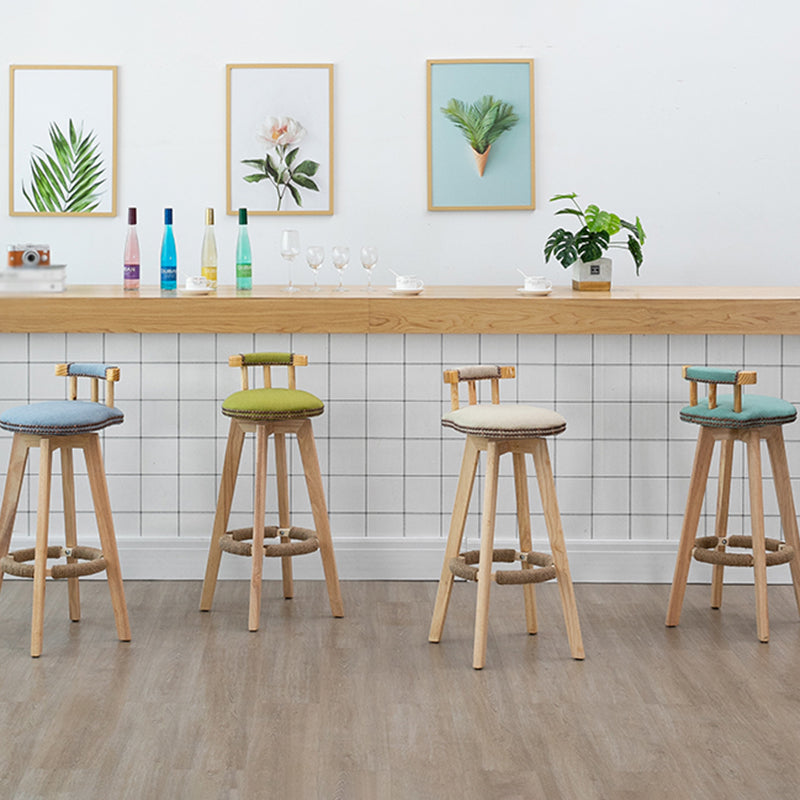 Scandinavian Natural Wood Counter Stools Low Back Bar Stools with Footrest Clearhalo 'Bar Furniture' 'Bar Stools' 'bar_stools' 'furn' 'furn_bar_stools' 'furniture_bar_stools' 'Kitchen & Dining Furniture' 'kitchen&dining_furn' 'kitchen' 'kitchen_furn' Furniture' 4330277