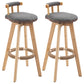 Scandinavian Natural Wood Counter Stools Low Back Bar Stools with Footrest Grey 2 Piece Set Clearhalo 'Bar Furniture' 'Bar Stools' 'bar_stools' 'furn' 'furn_bar_stools' 'furniture_bar_stools' 'Kitchen & Dining Furniture' 'kitchen&dining_furn' 'kitchen' 'kitchen_furn' Furniture' 4330278