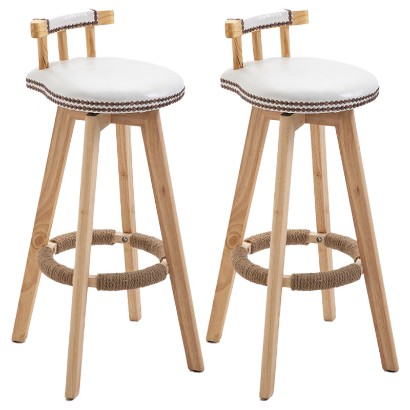 Scandinavian Natural Wood Counter Stools Low Back Bar Stools with Footrest White 2 Piece Set Clearhalo 'Bar Furniture' 'Bar Stools' 'bar_stools' 'furn' 'furn_bar_stools' 'furniture_bar_stools' 'Kitchen & Dining Furniture' 'kitchen&dining_furn' 'kitchen' 'kitchen_furn' Furniture' 4330280