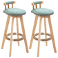 Scandinavian Natural Wood Counter Stools Low Back Bar Stools with Footrest Mint Green 2 Piece Set Clearhalo 'Bar Furniture' 'Bar Stools' 'bar_stools' 'furn' 'furn_bar_stools' 'furniture_bar_stools' 'Kitchen & Dining Furniture' 'kitchen&dining_furn' 'kitchen' 'kitchen_furn' Furniture' 4330281