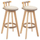 Scandinavian Natural Wood Counter Stools Low Back Bar Stools with Footrest Khaki 2 Piece Set Clearhalo 'Bar Furniture' 'Bar Stools' 'bar_stools' 'furn' 'furn_bar_stools' 'furniture_bar_stools' 'Kitchen & Dining Furniture' 'kitchen&dining_furn' 'kitchen' 'kitchen_furn' Furniture' 4330283