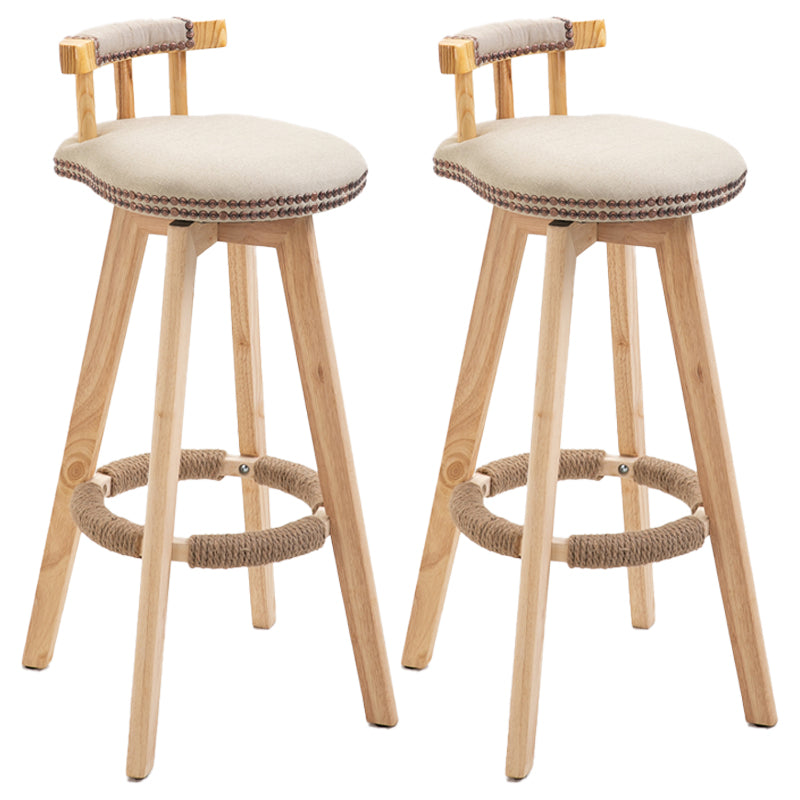 Scandinavian Natural Wood Counter Stools Low Back Bar Stools with Footrest Khaki 2 Piece Set Clearhalo 'Bar Furniture' 'Bar Stools' 'bar_stools' 'furn' 'furn_bar_stools' 'furniture_bar_stools' 'Kitchen & Dining Furniture' 'kitchen&dining_furn' 'kitchen' 'kitchen_furn' Furniture' 4330283